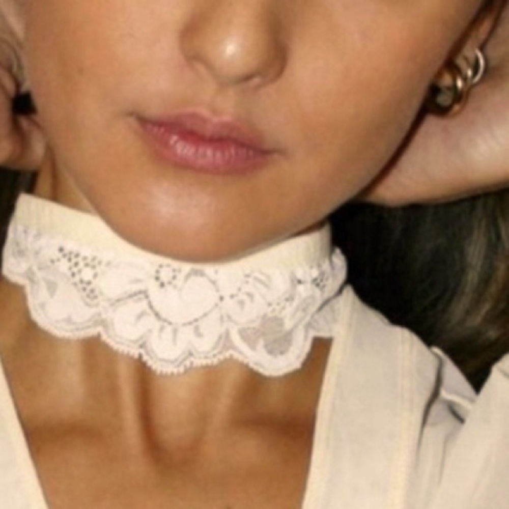 NWT We Are HAH All Choked Up Choker / Garter in Blanc (White/Cream) Size…
